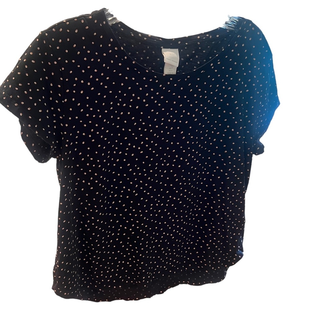 H&M Polka Dot Short Sleeve Shirt - Size Small